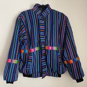 VINTAGE Guatemala Embroidered Bomber Jacket